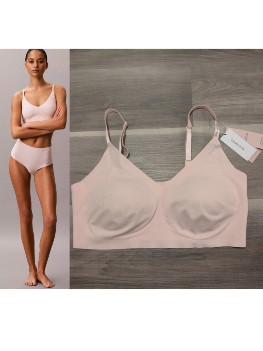 Calvin Klein | Invisibles Lightly Lined Triangle Bra In Bare / Pale Pink